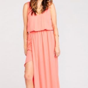 ShowMeYourMumu Kendall Maxi Chiffon - Bright Coral